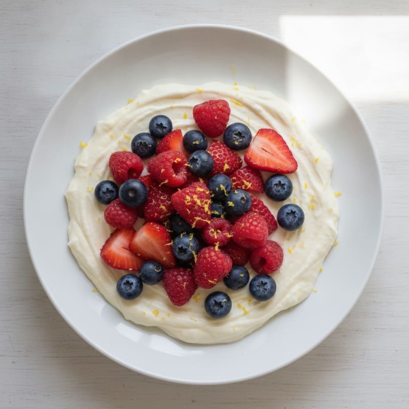 Silky Greek Yogurt Protein Pudding with Mixed Berries