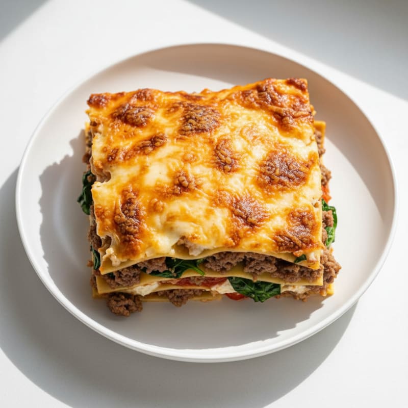 Creamy Baked Beef Lasagna with Ricotta