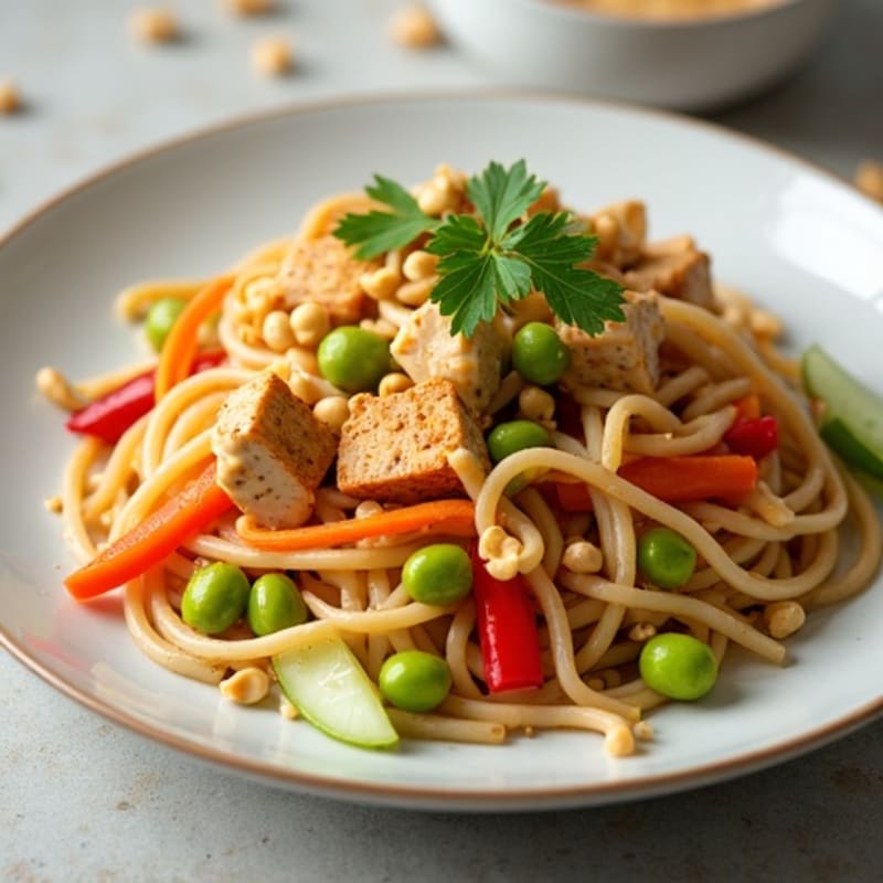 Creamy Thai Peanut Noodles with Fresh Vegetables