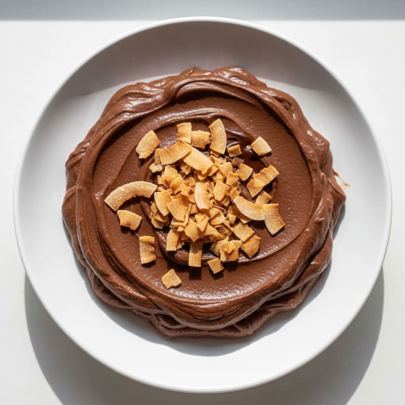 Silky Chocolate Protein Pudding with Toasted Coconut