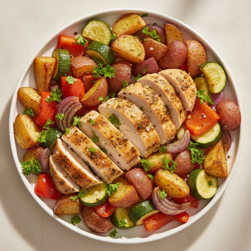 Herb-Marinated Chicken with Roasted Vegetables