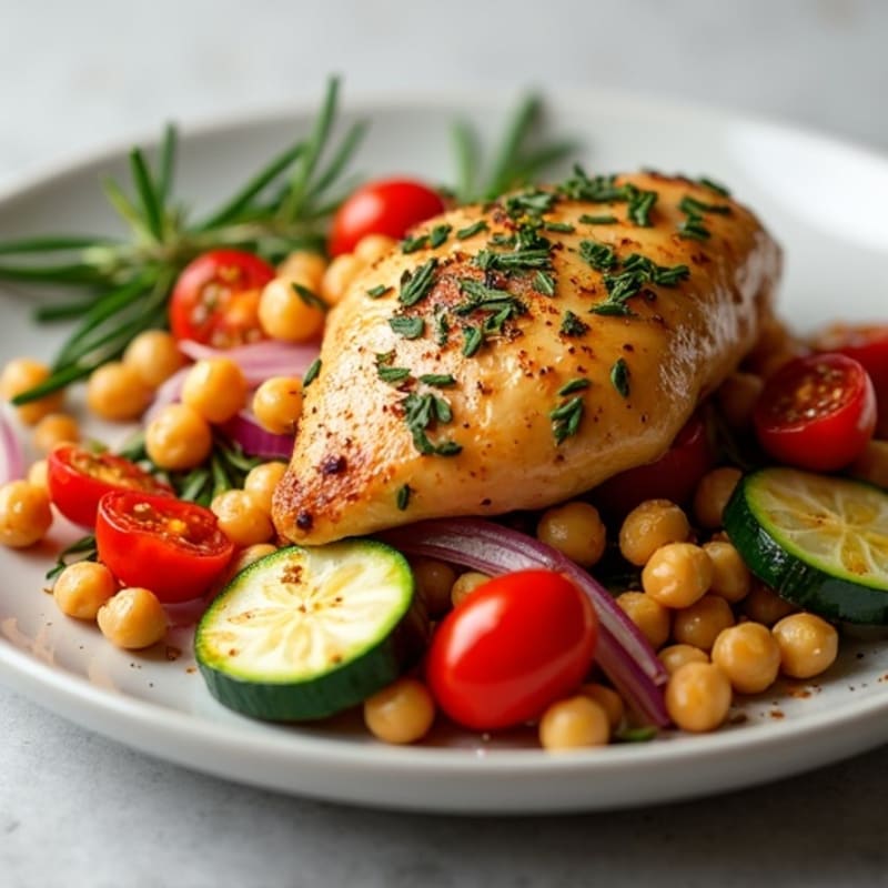 Herb-Roasted Chicken with Mediterranean Vegetables