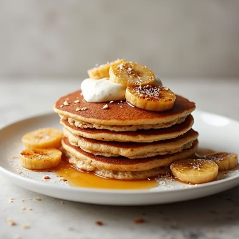 Protein-Packed Caramelized Banana Oat Pancakes