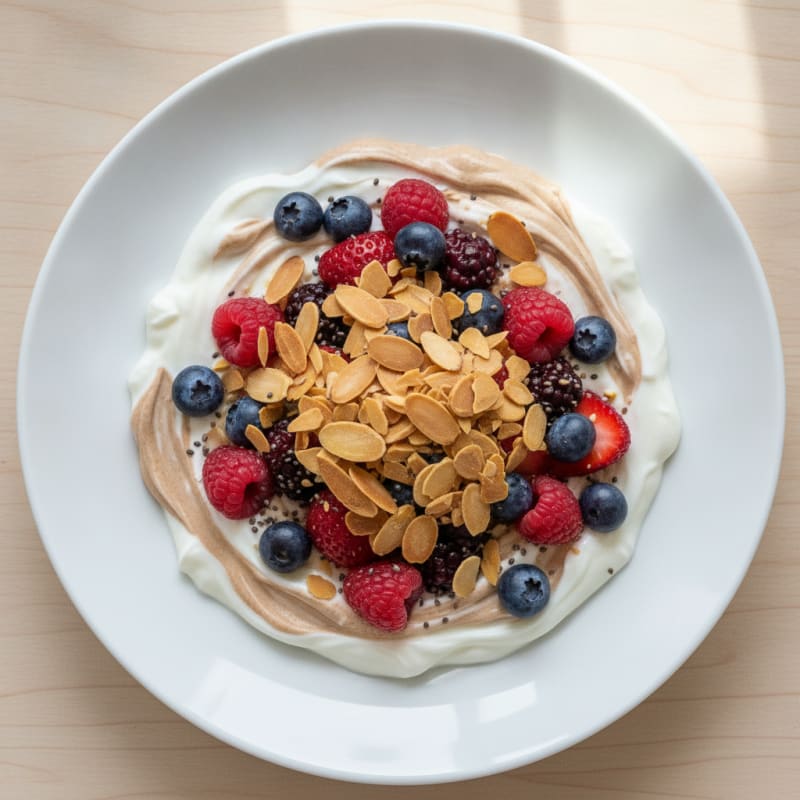 Greek Yogurt Protein Parfait with Mixed Berries