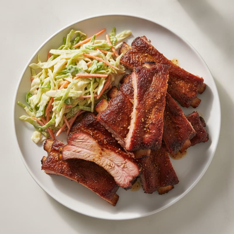 Smoked BBQ Ribs with Tangy Slaw