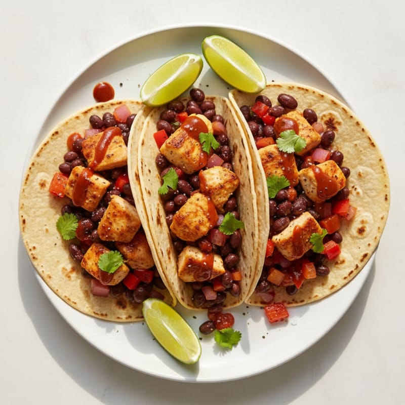 Smoky Chipotle Chicken and Black Bean Tacos