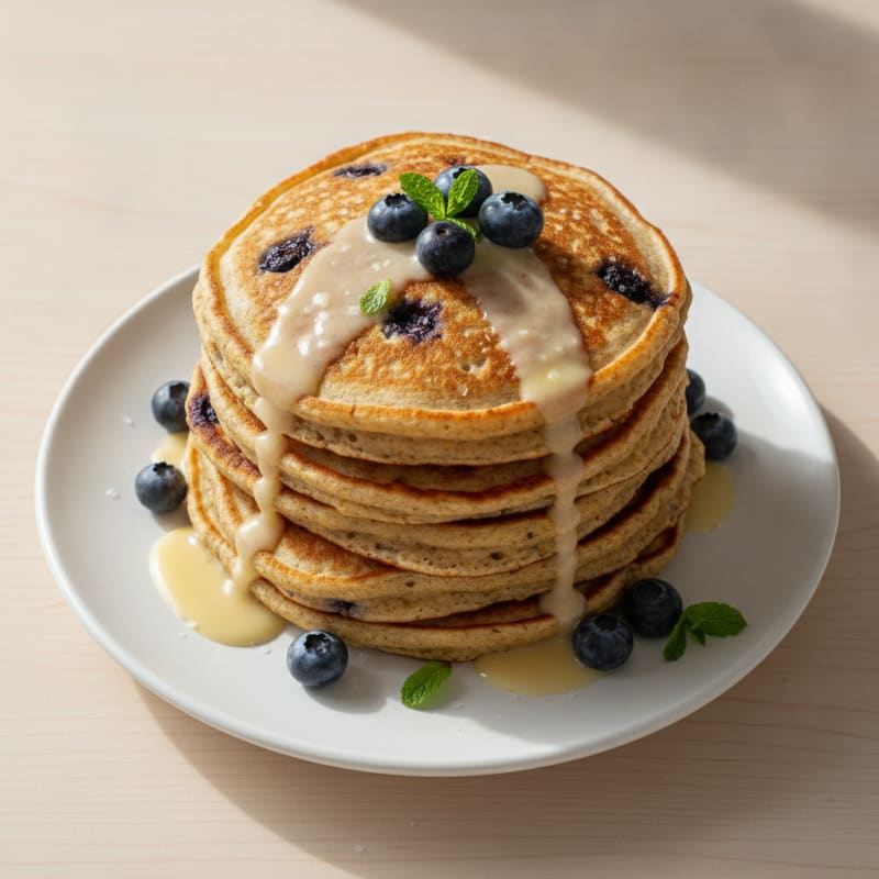 Fluffy Berry Protein Pancakes