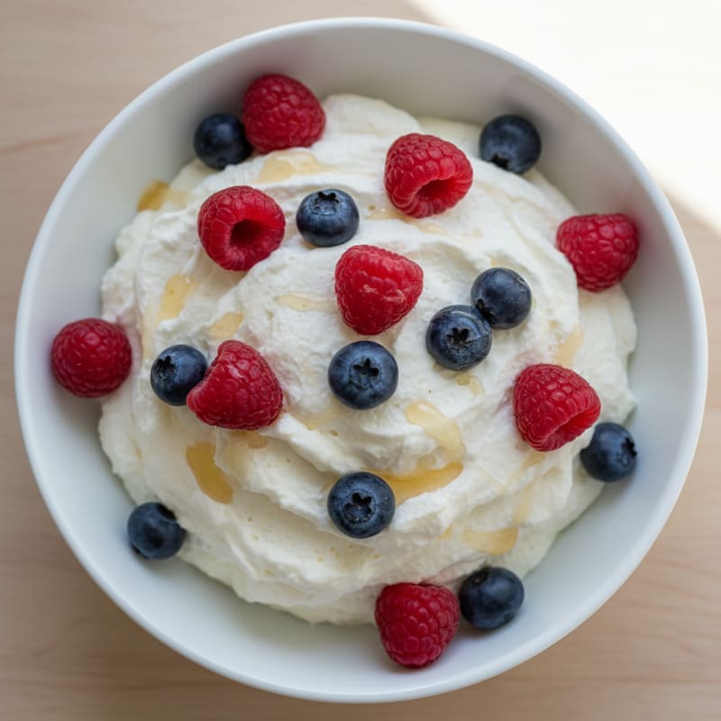 Silky Greek Yogurt Protein Mousse with Mixed Berries
