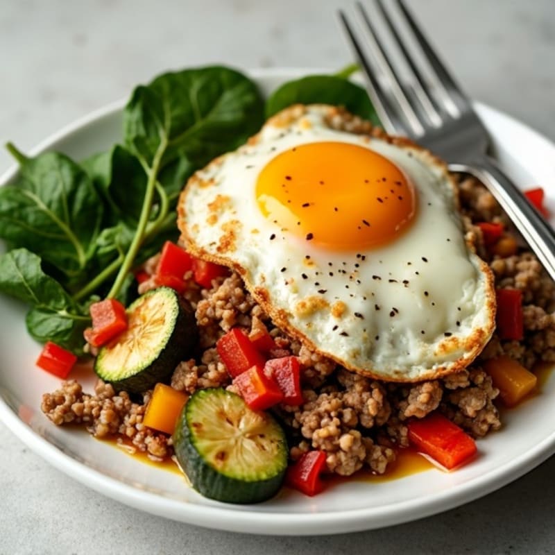 Savory Ground Turkey and Roasted Vegetable Skillet