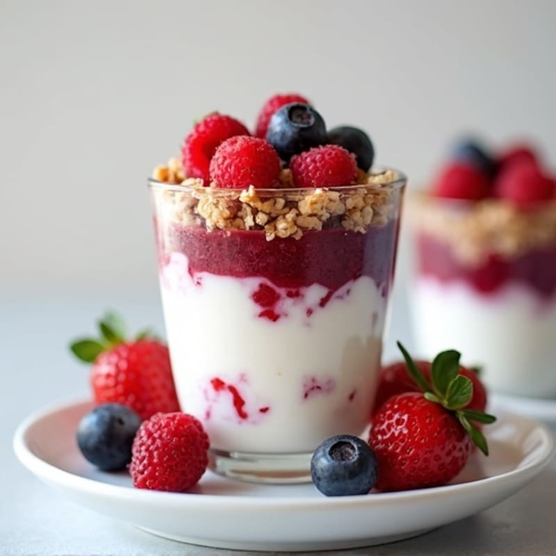 Greek Yogurt Protein Parfait with Mixed Berries