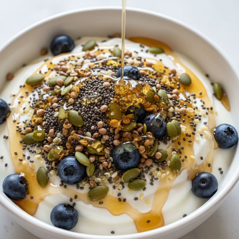 Silky Greek Yogurt Bowl with Chia Seeds and Hemp Hearts