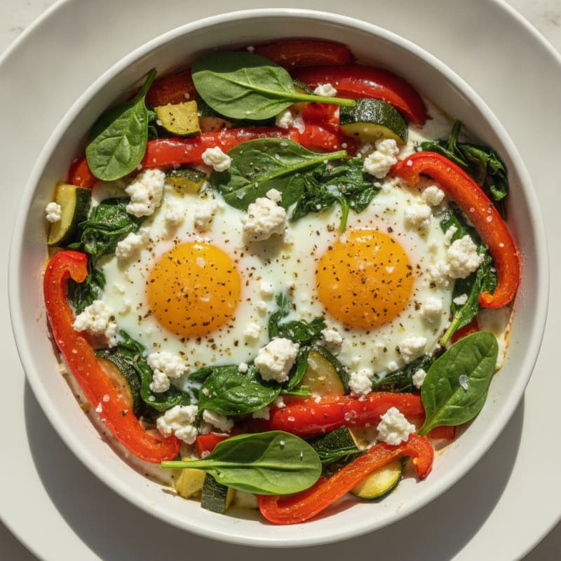 Baked Eggs with Roasted Vegetables