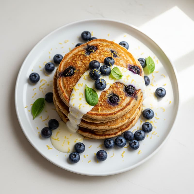 Blueberry Ricotta Pancakes with Lemon Zest