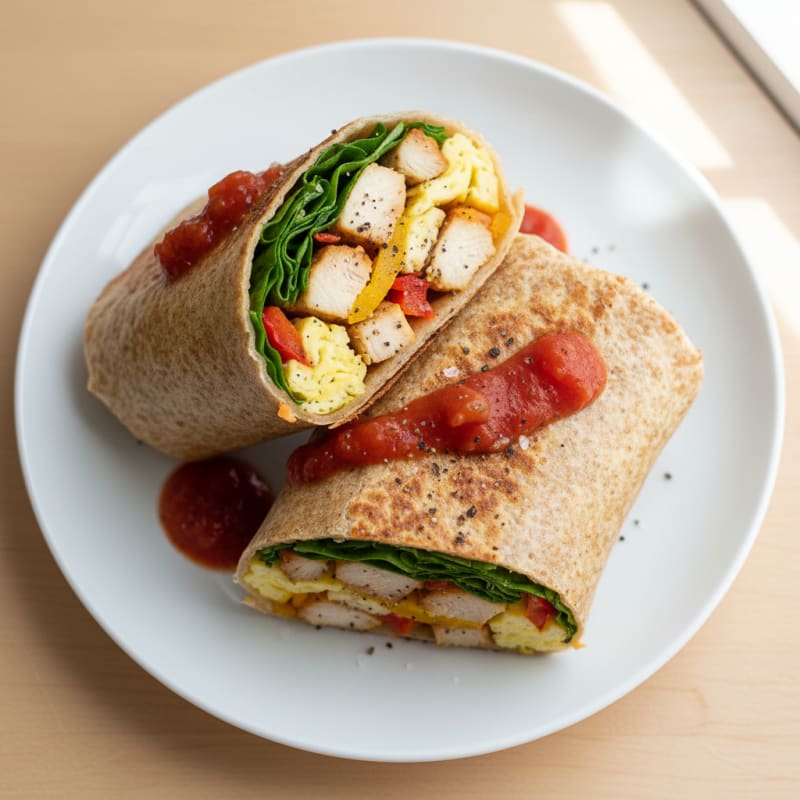 Chicken and Egg Breakfast Burrito