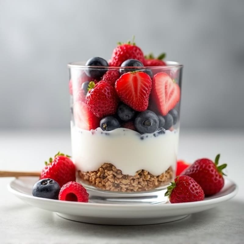 Greek Yogurt Protein Parfait with Mixed Berries