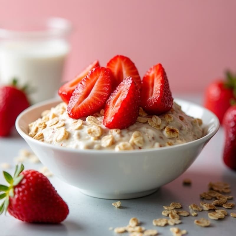 Strawberry Vanilla Creamy Overnight Oats