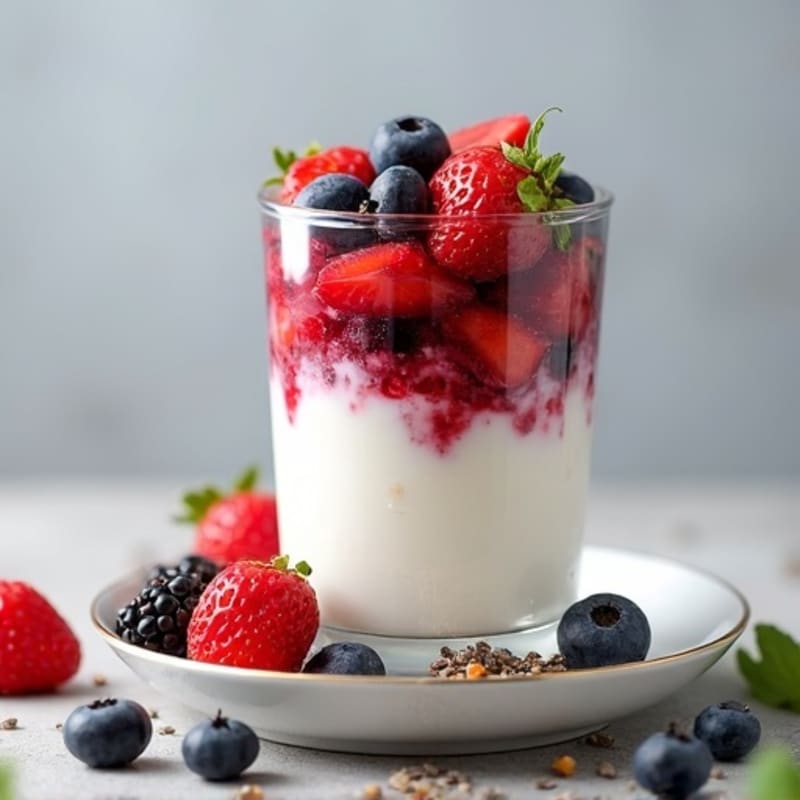 Greek Yogurt Protein Parfait with Mixed Berries