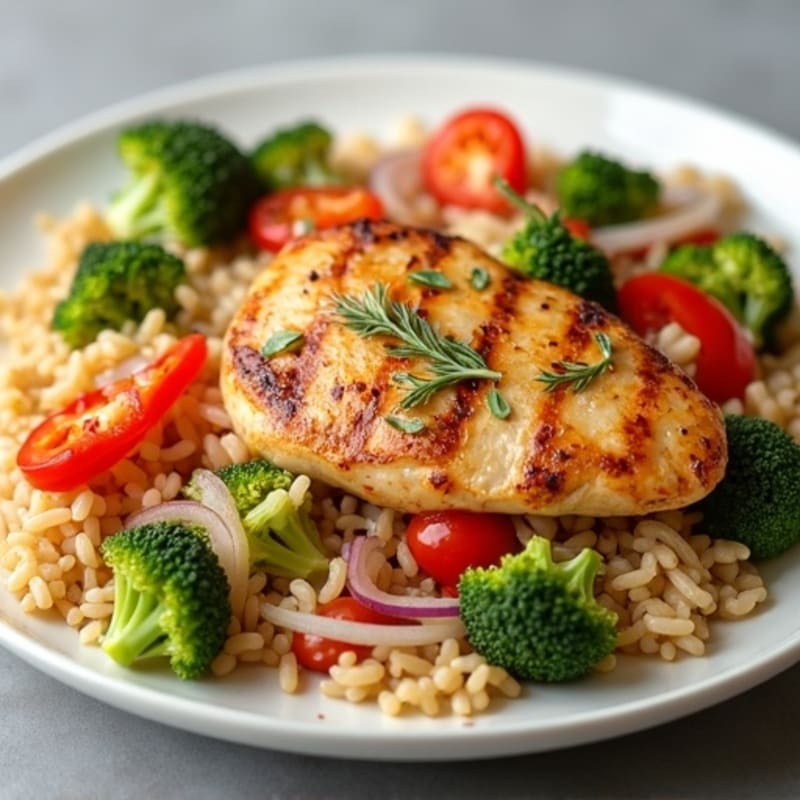 Savory Chicken and Rice Skillet with Fresh Vegetables