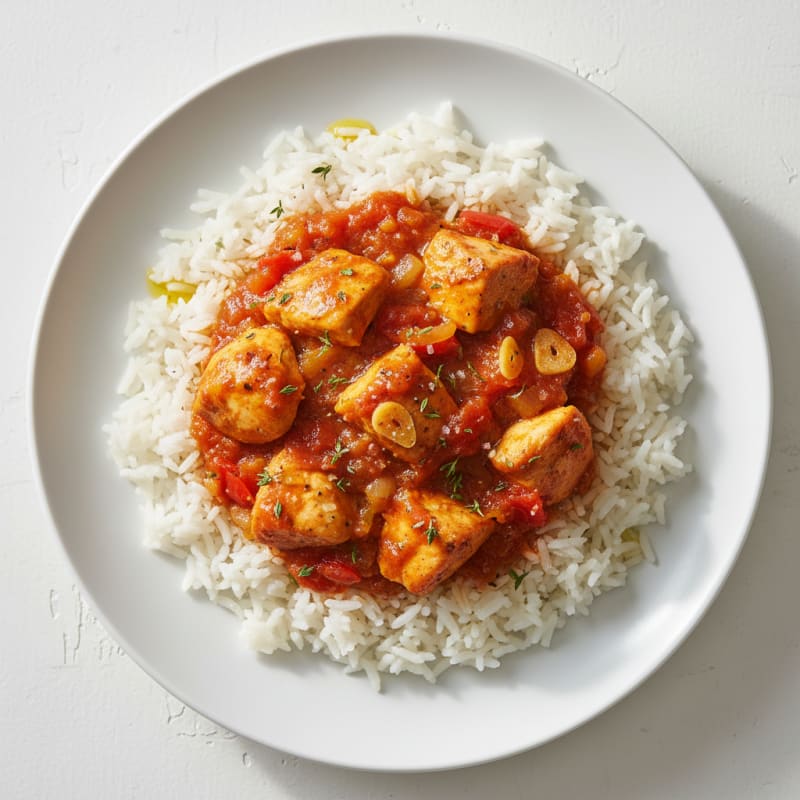 Stewed Chicken with Tomato Rice