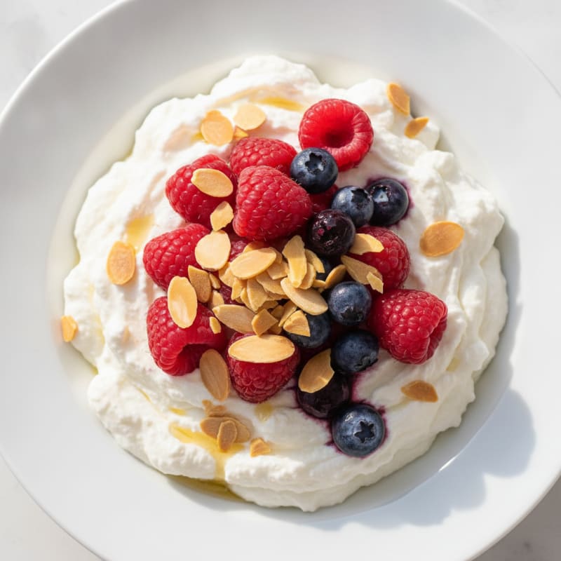 Silky Greek Yogurt Protein Mousse with Berries