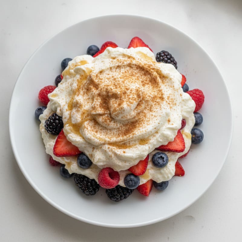 Silky Greek Yogurt Protein Mousse with Mixed Berries