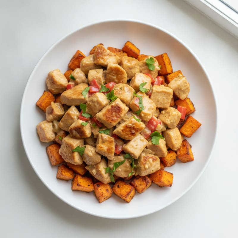 Lean Chicken Curry with Roasted Sweet Potato