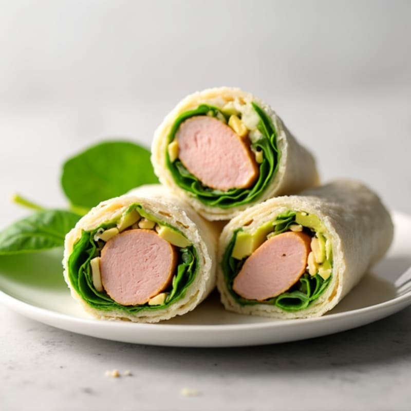 Cottage Cheese and Sliced Turkey Roll-Ups