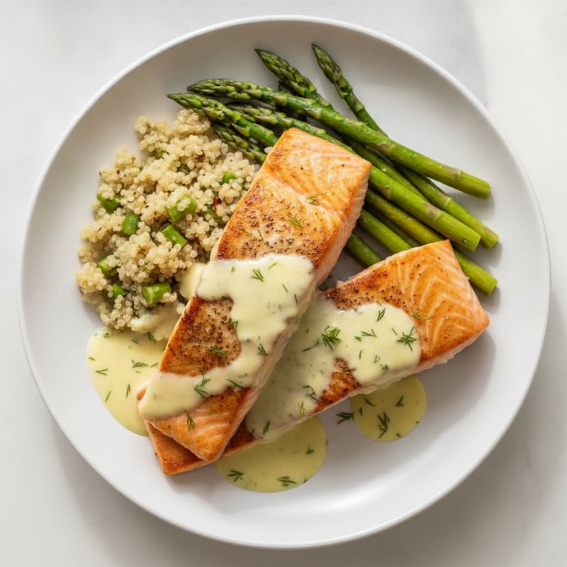 Pan-Seared Salmon with Lemon-Dill Sauce