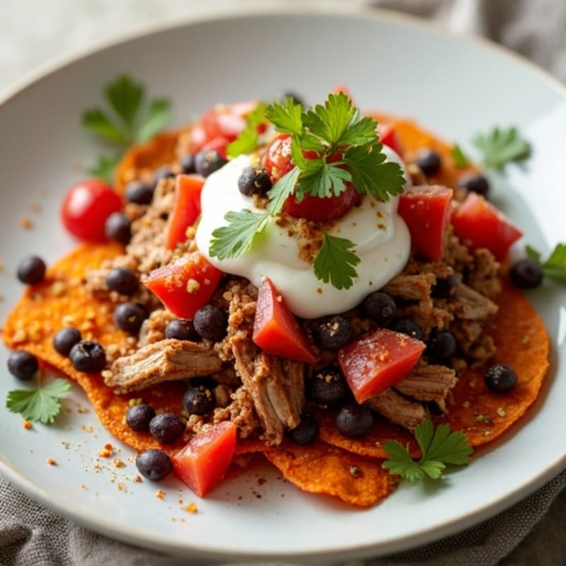 Crispy Sweet Potato Nachos with Pulled Pork