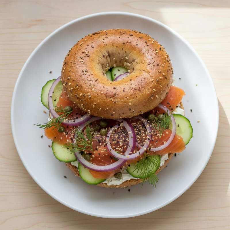 Smoked Salmon Everything Bagel