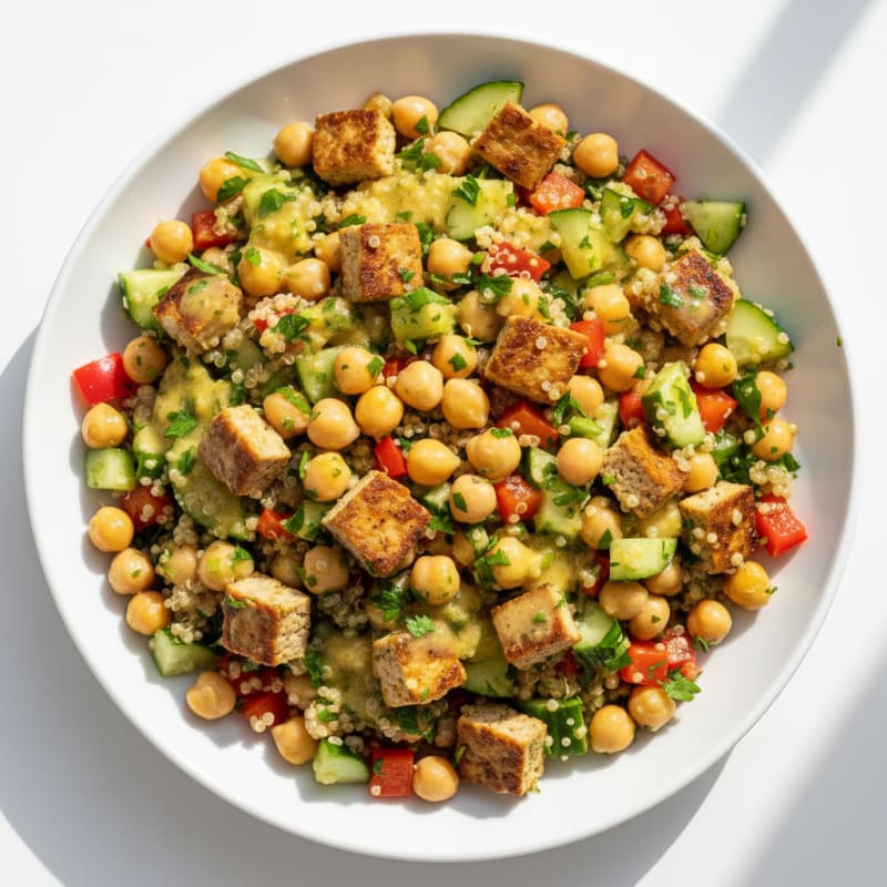 Chickpea and Quinoa Salad with Crunchy Vegetables