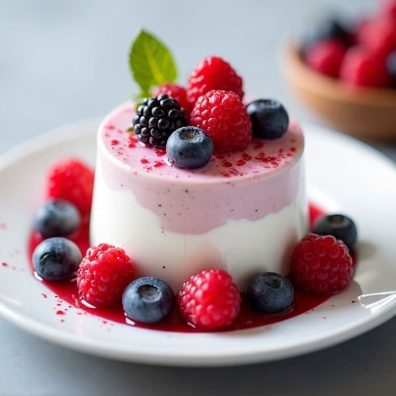 Greek Yogurt Protein Mousse with Mixed Berries