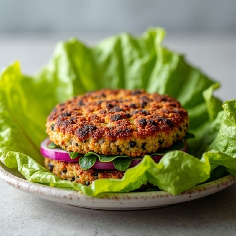Crispy Black Bean Quinoa Burger Lettuce Wrap