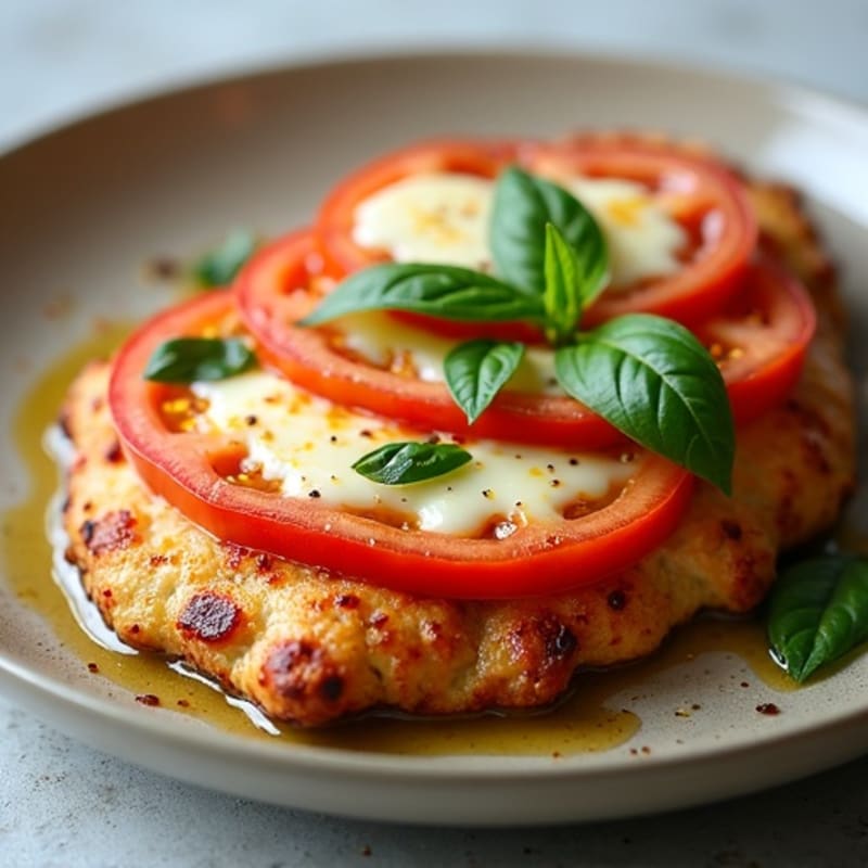 Chicken Breast Pizza with Fresh Tomato, Basil, and Melty Mozzarella