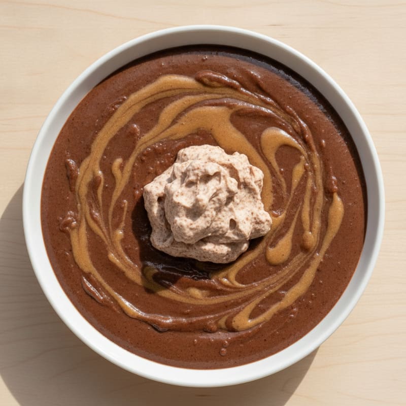 Silky Chocolate Protein Pudding with Almond Butter Swirl