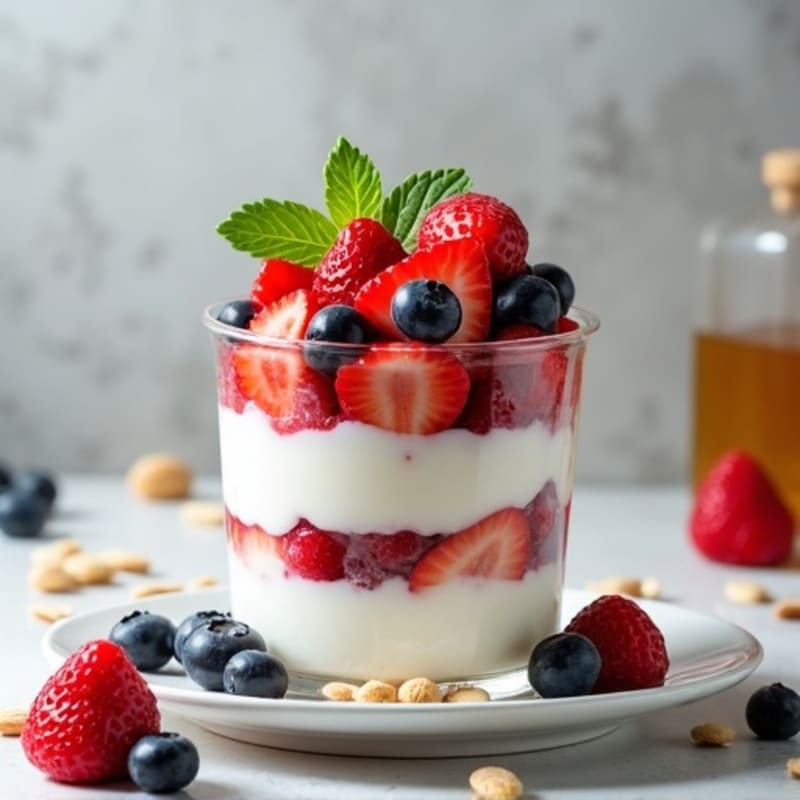 Greek Yogurt Protein Parfait with Berries and Almonds