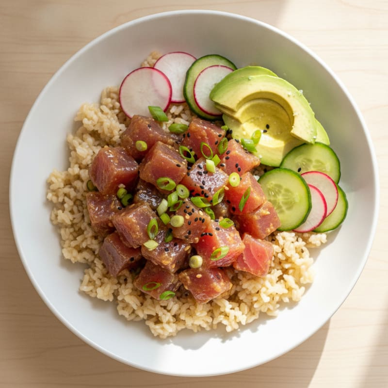 Ahi Tuna Hawaiian Poke Bowl