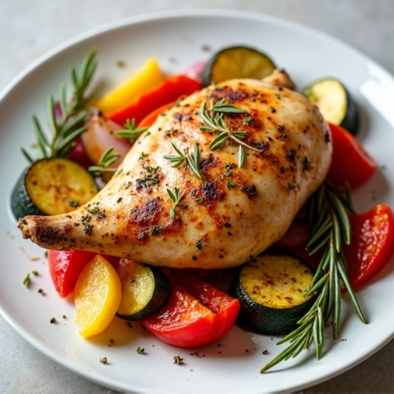 Herb-Roasted Chicken with Colorful Roasted Vegetables