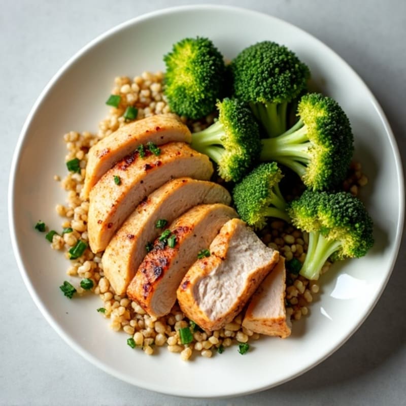 Grilled Turkey Breast with Quinoa and Roasted Broccoli