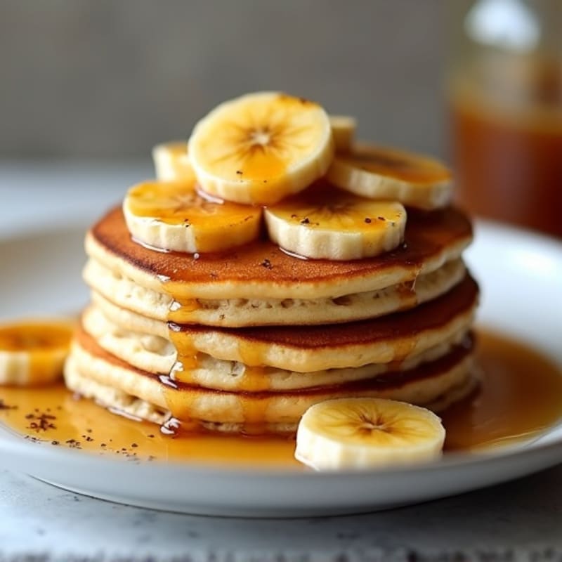 Protein Pancakes with Warm Caramelized Bananas