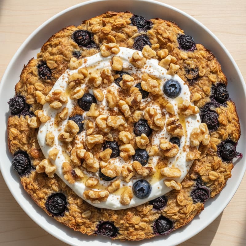 Baked Berry Oatmeal with Toasted Nuts