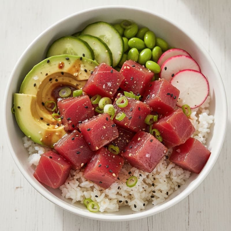 Ahi Tuna Hawaiian Poke Bowl
