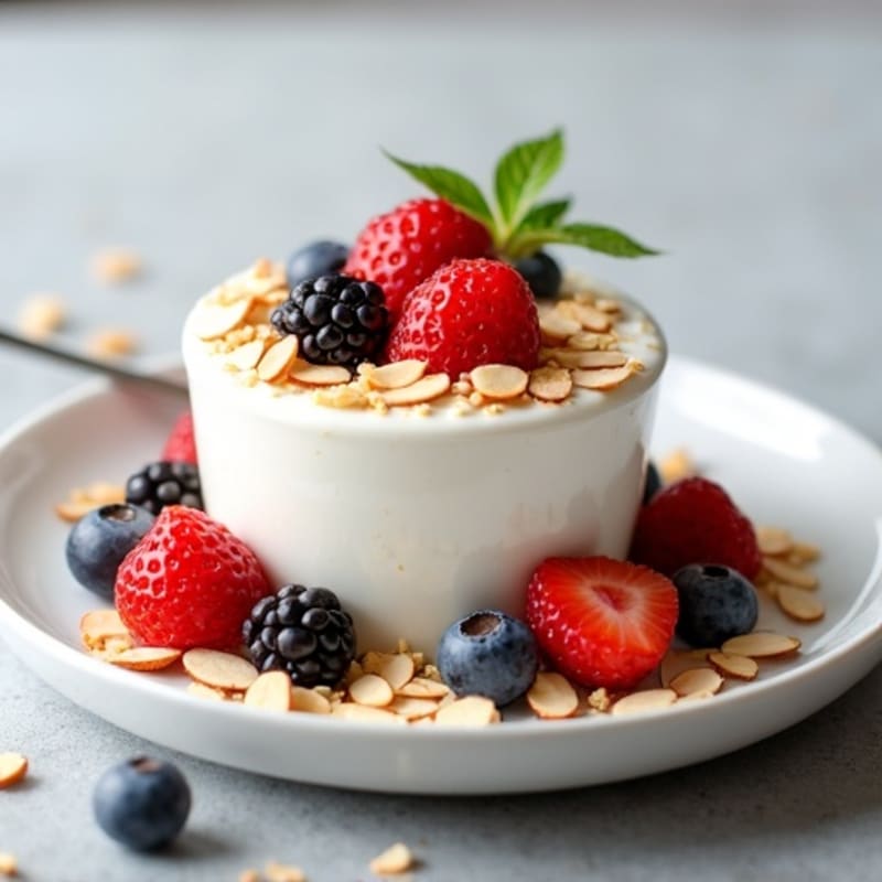 Silky Greek Yogurt Protein Mousse with Berries
