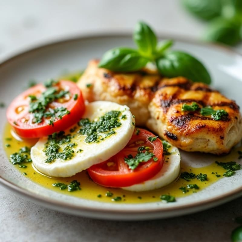 Grilled Chicken Caprese with Fresh Basil Pesto
