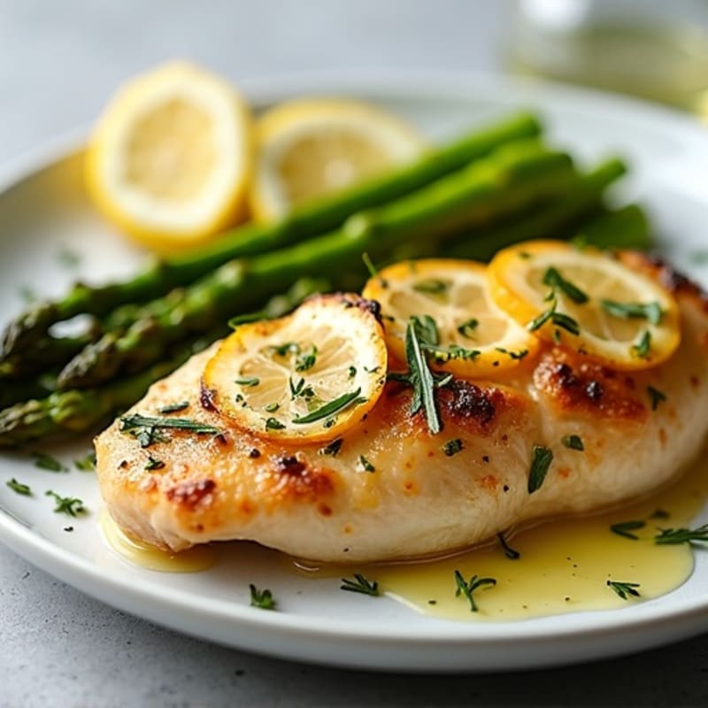 Baked Lemon Herb Chicken with Roasted Asparagus