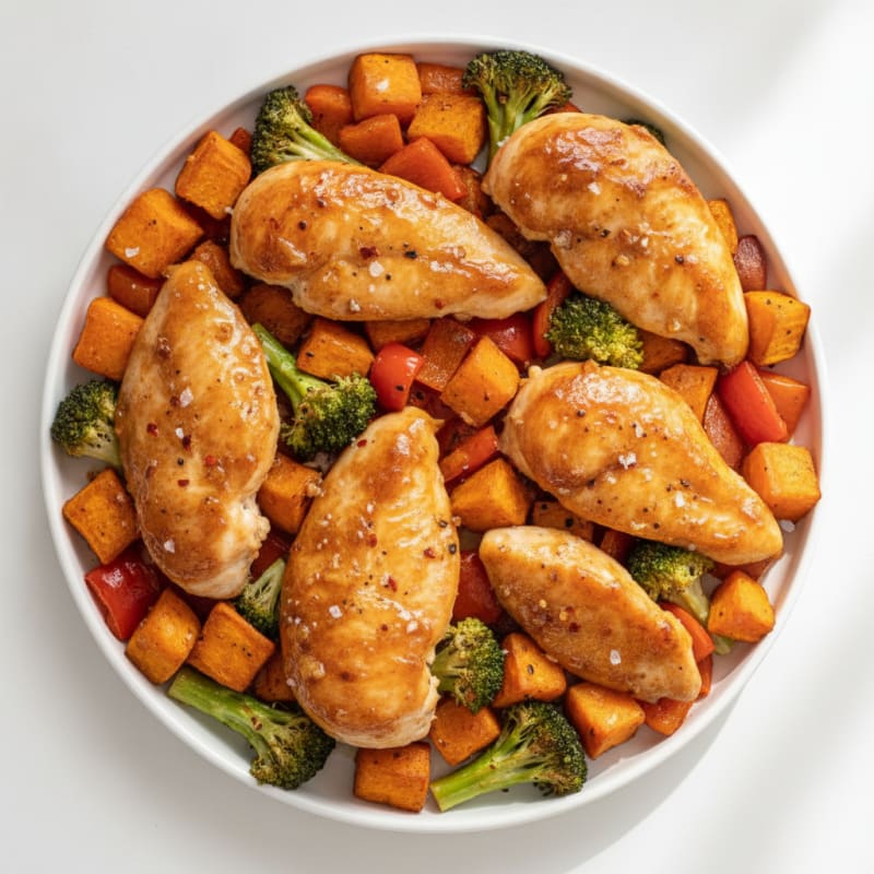 Sheet Pan Honey-Garlic Chicken and Roasted Vegetables