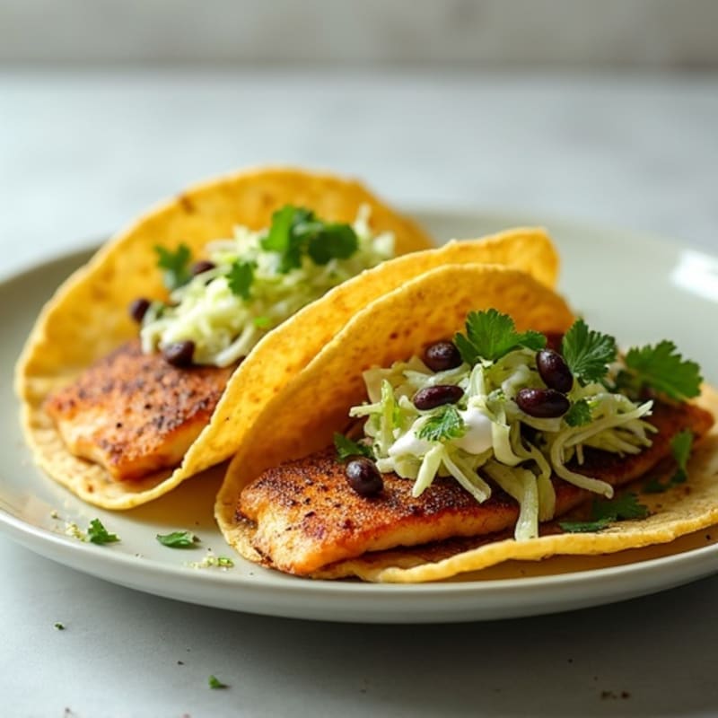 Blackened Fish Tacos with Crunchy Lime Slaw