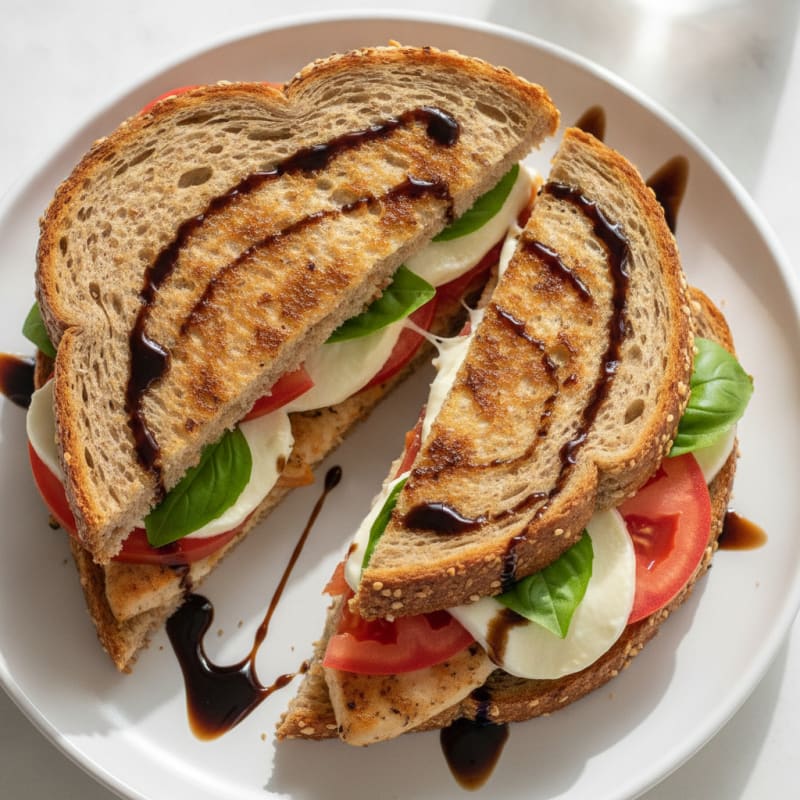 Grilled Caprese Sandwich with Balsamic Glaze