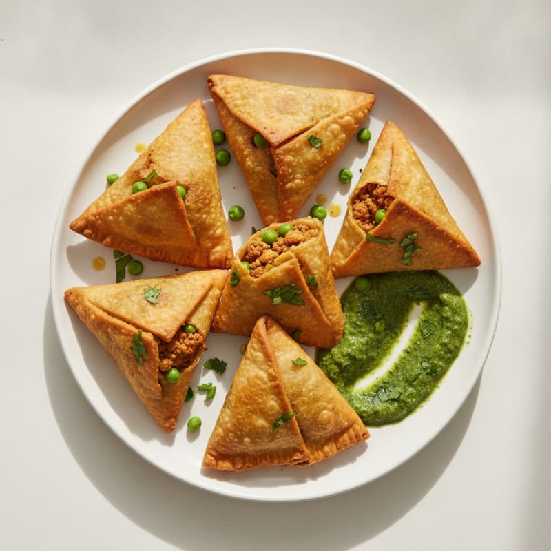 Indian Samosas with Tangy Chutney