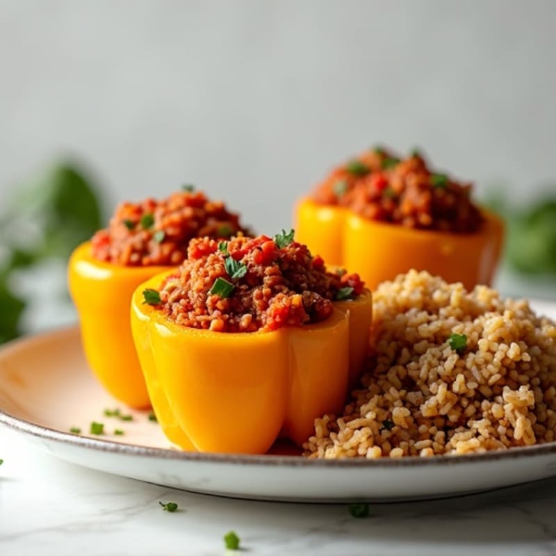 Lean Ground Turkey Stuffed Bell Peppers